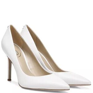 Hazel Pump in White Leather